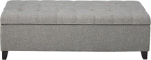 Load image into Gallery viewer, Pillow Soft Grey Fabric Ottoman with Hidden Storage - Perfect for Any Room