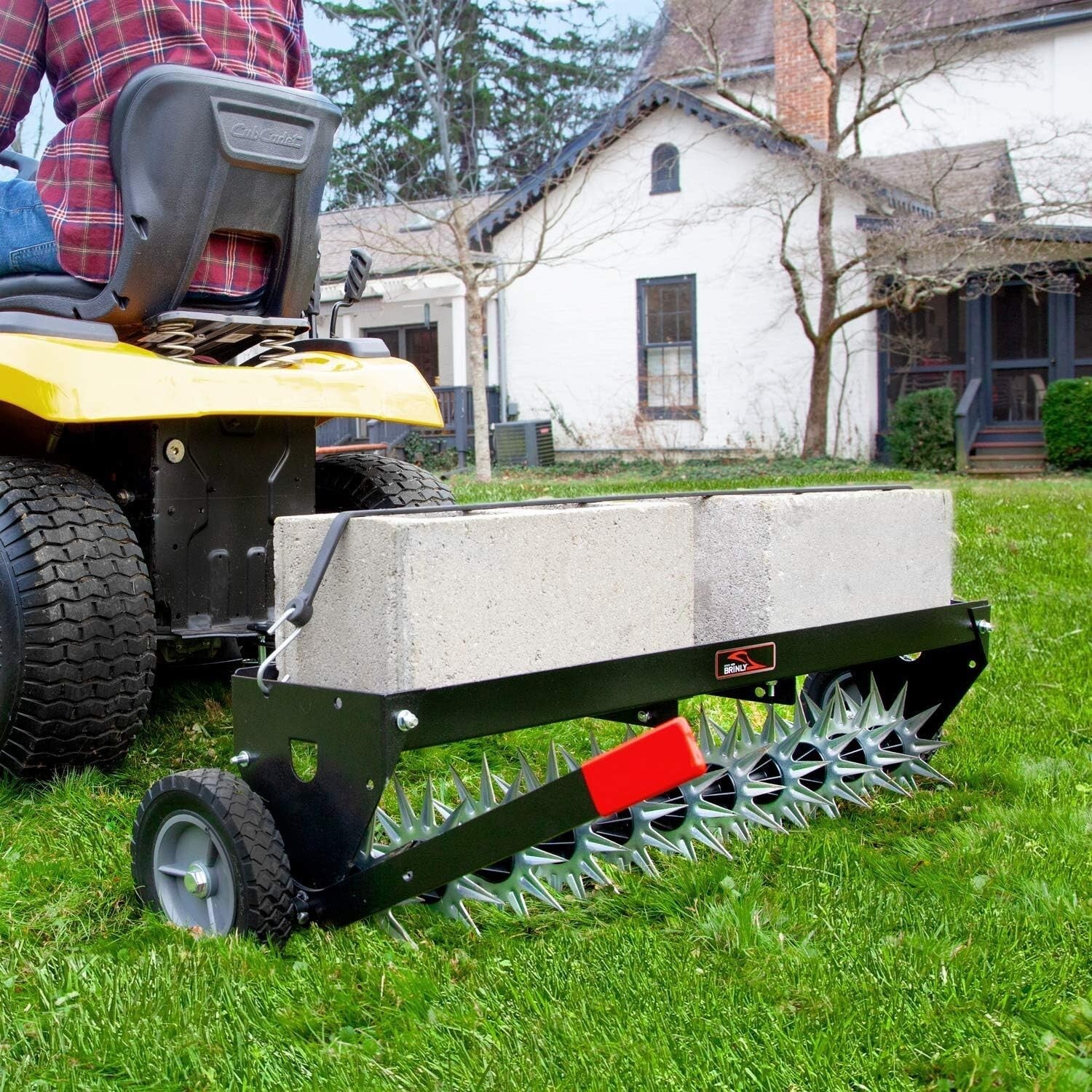 Efficient 40" Spike Aerator with All-Steel Design and Easy Transport Wheels