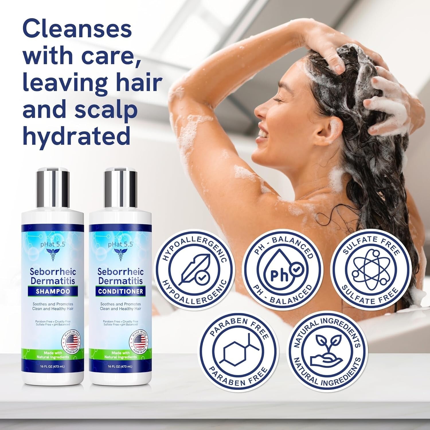 Sulfate-Free & Fragrance-Free Anti-Dandruff Shampoo & Conditioner Set - 16oz