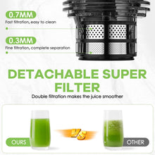 Load image into Gallery viewer, Compact Masticating Juicer - 5.8" Feeding Chute, High Juice Yield &amp; Quiet Motor