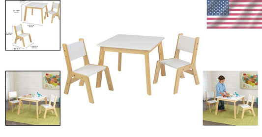 Stylish Kids Table with 2 Rounded Corner Chairs - Safe & Fun Play Space