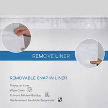 Load image into Gallery viewer, Stylish Machine Washable White Shower Curtain - 71x74in, Hook-Free for Easy Use
