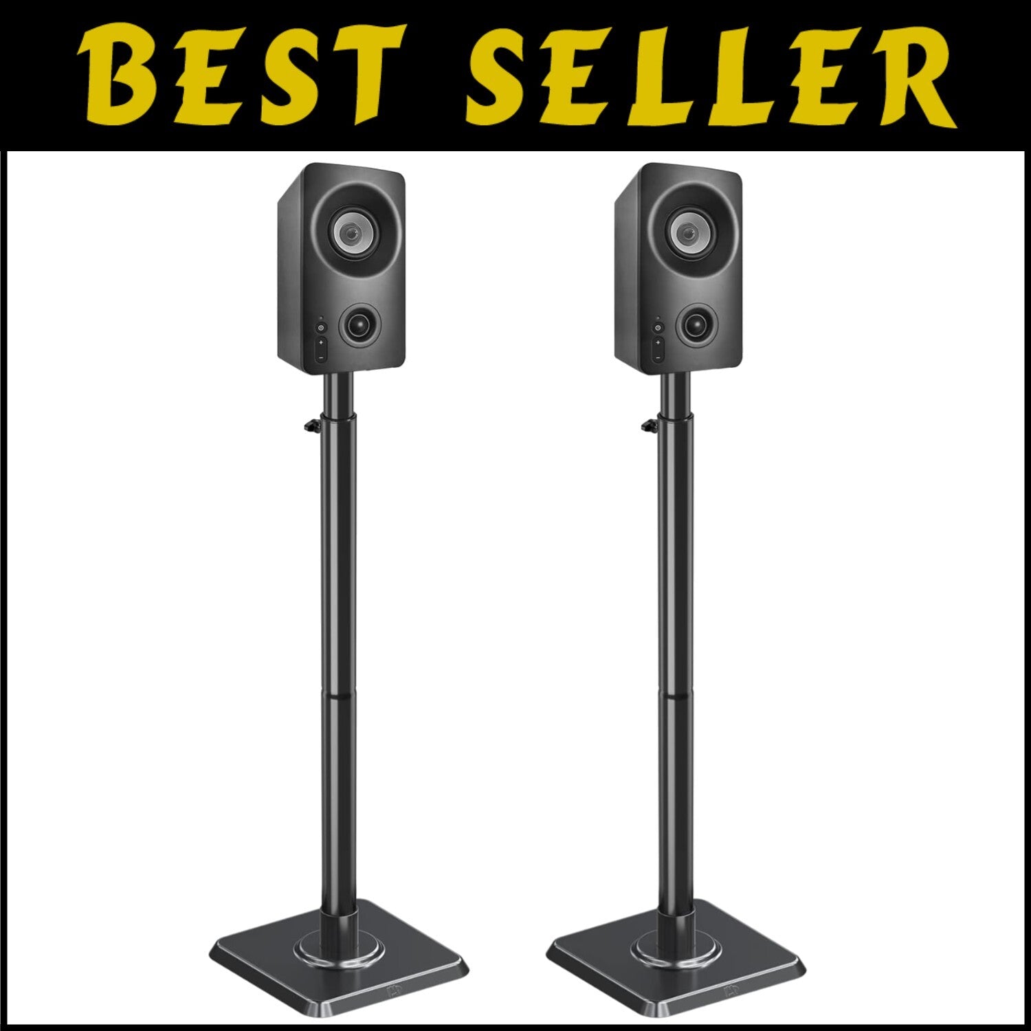 Durable Adjustable Speaker Stands Pair with Cable Management - Fits Most Brands