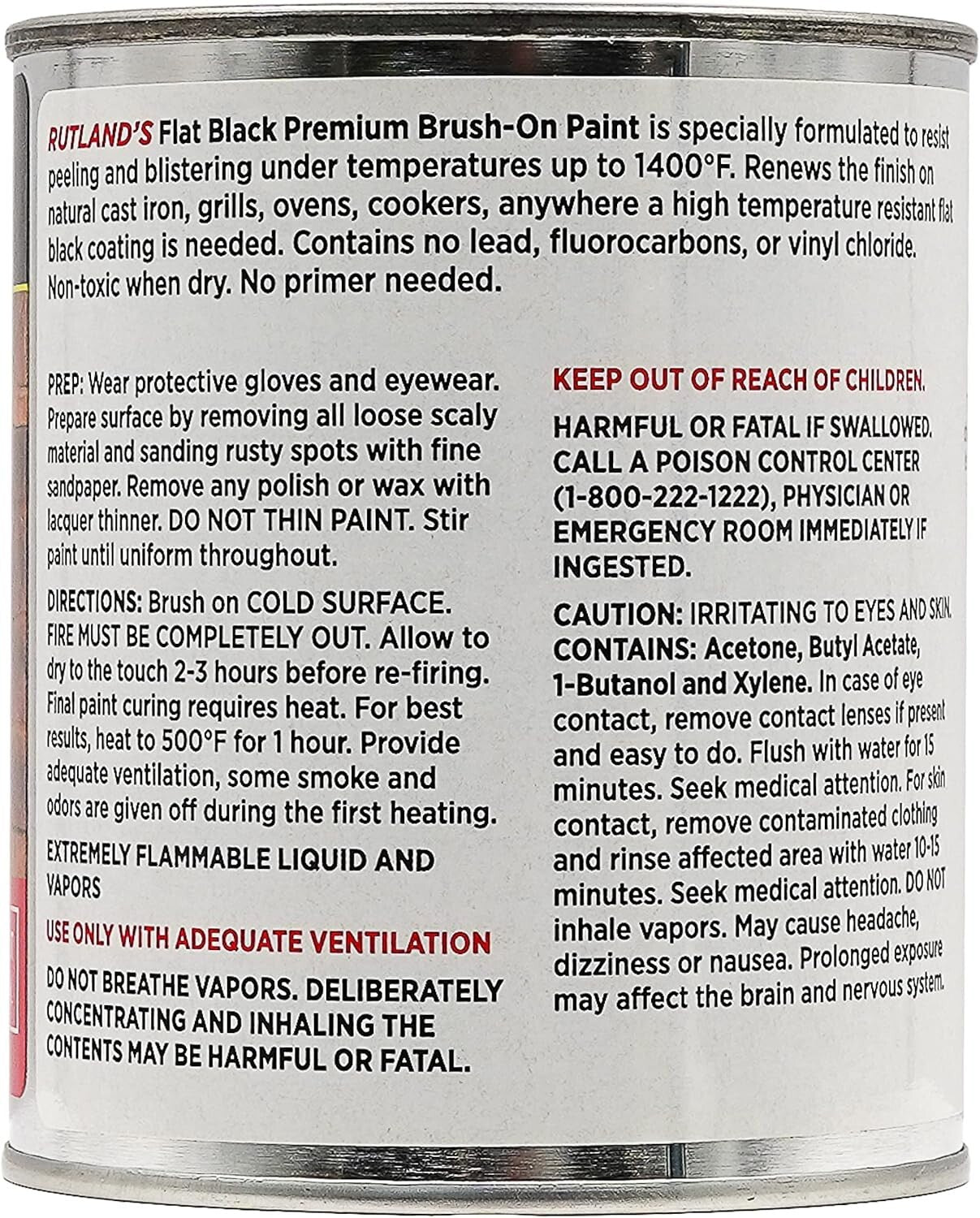 16 fl oz Black Heat-Resistant Paint - Perfect for Grills, Stoves, and Fireplaces