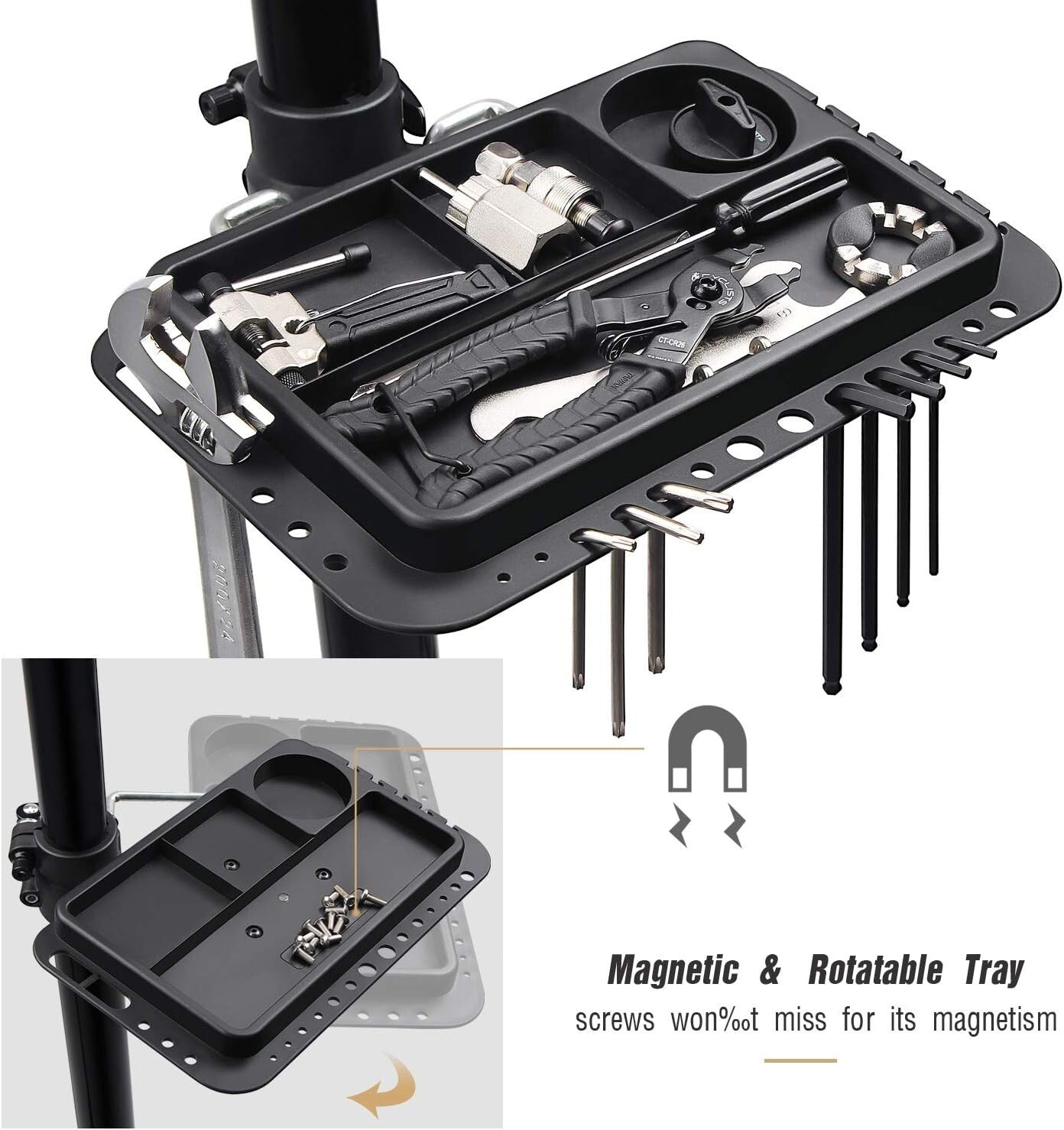 Height Adjustable Bike Repair Stand: Lightweight Aluminum Mechanic Rack