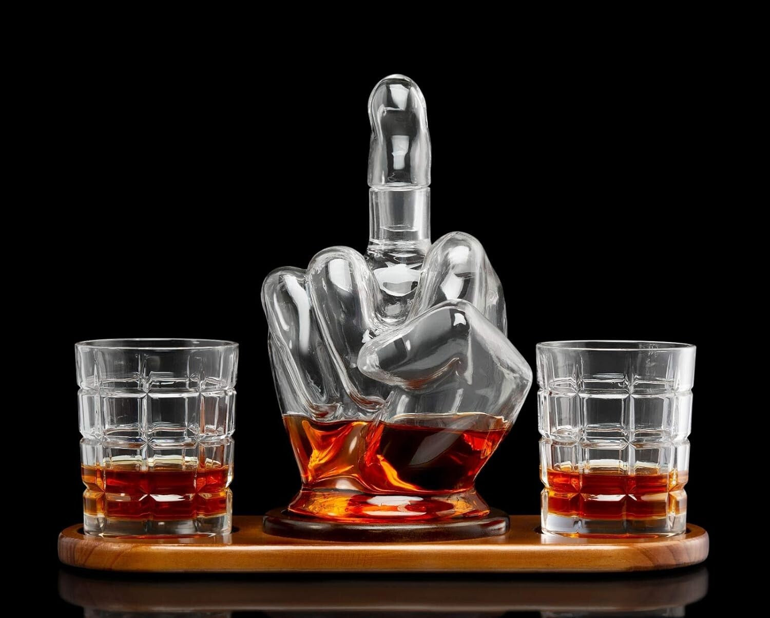 33.8 oz Middle Finger Whiskey Decanter - Perfect for Scotch, Tequila & Rum