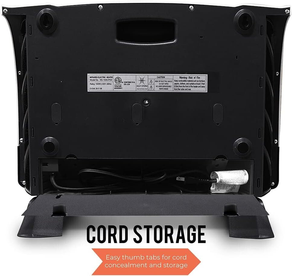 Energy-Efficient Infrared Space Heater, Remote Control, Wall/Floor Mount - 1500W