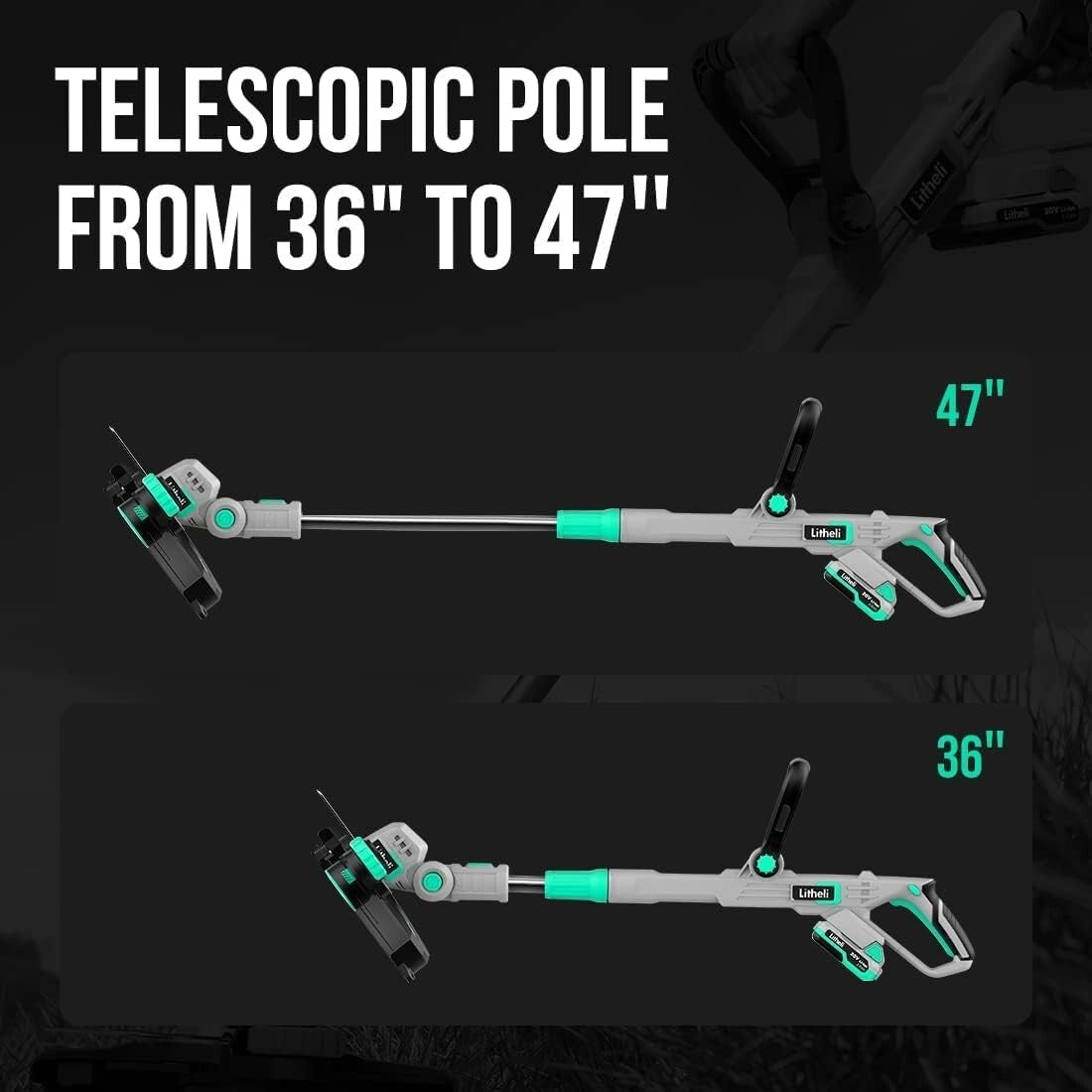 Lightweight 20V Cordless Edger/Trimmer with Tool-Free Telescopic Height Adjust