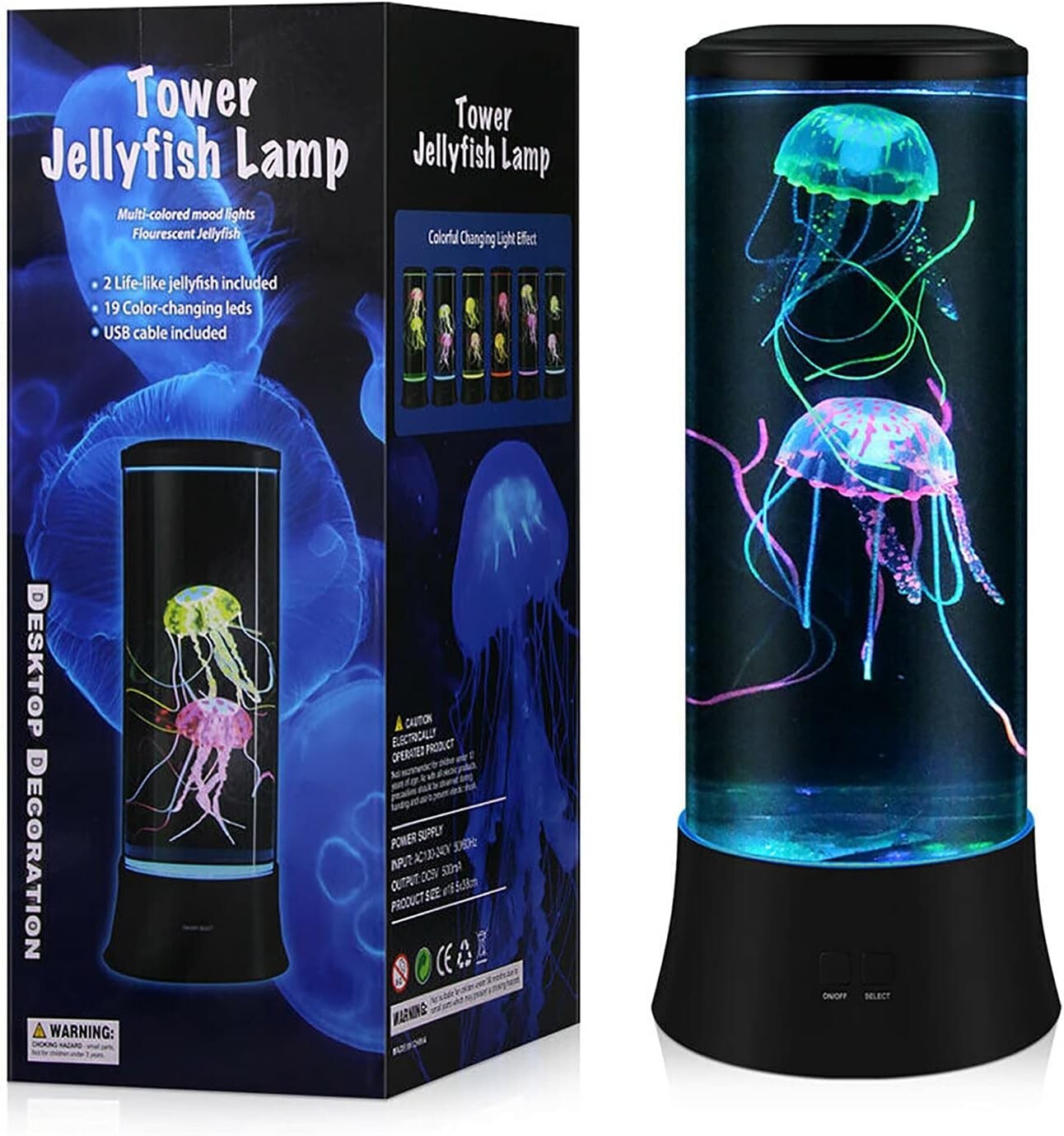 15-Inch Waterproof Jellyfish Light Lamp – Ideal Holiday Gift, Ultra-Quiet & LED