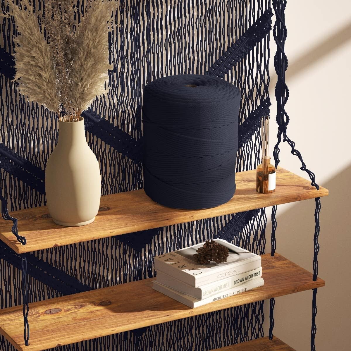 Durable 4mm Navy Macrame Craft Cord - 547yds for Wall Hangings and More