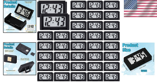 Lightweight Magnetic Clocks - Ideal for Car Dashboard & Home Use - 36 Pack