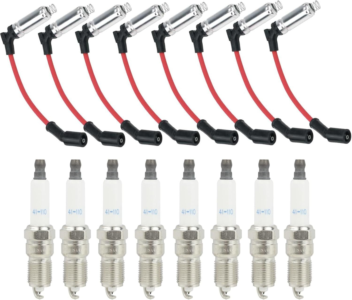 High-Performance Iridium Spark Plugs & Wires for Chevy LS V8 Trucks - Pack of 8