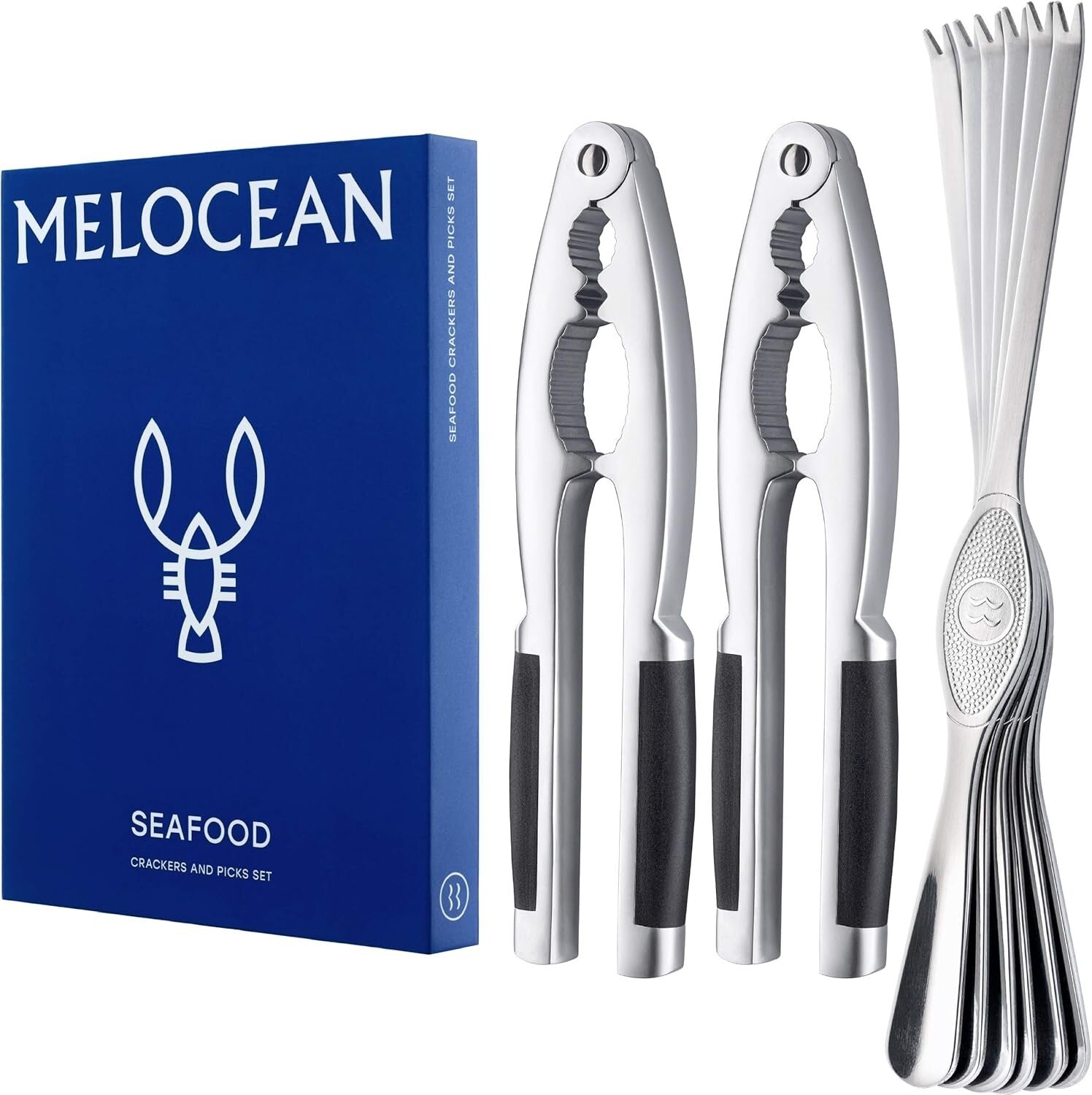Durable Crab Crackers & Forks Set - Stainless Steel Seafood Tools - Gift Box