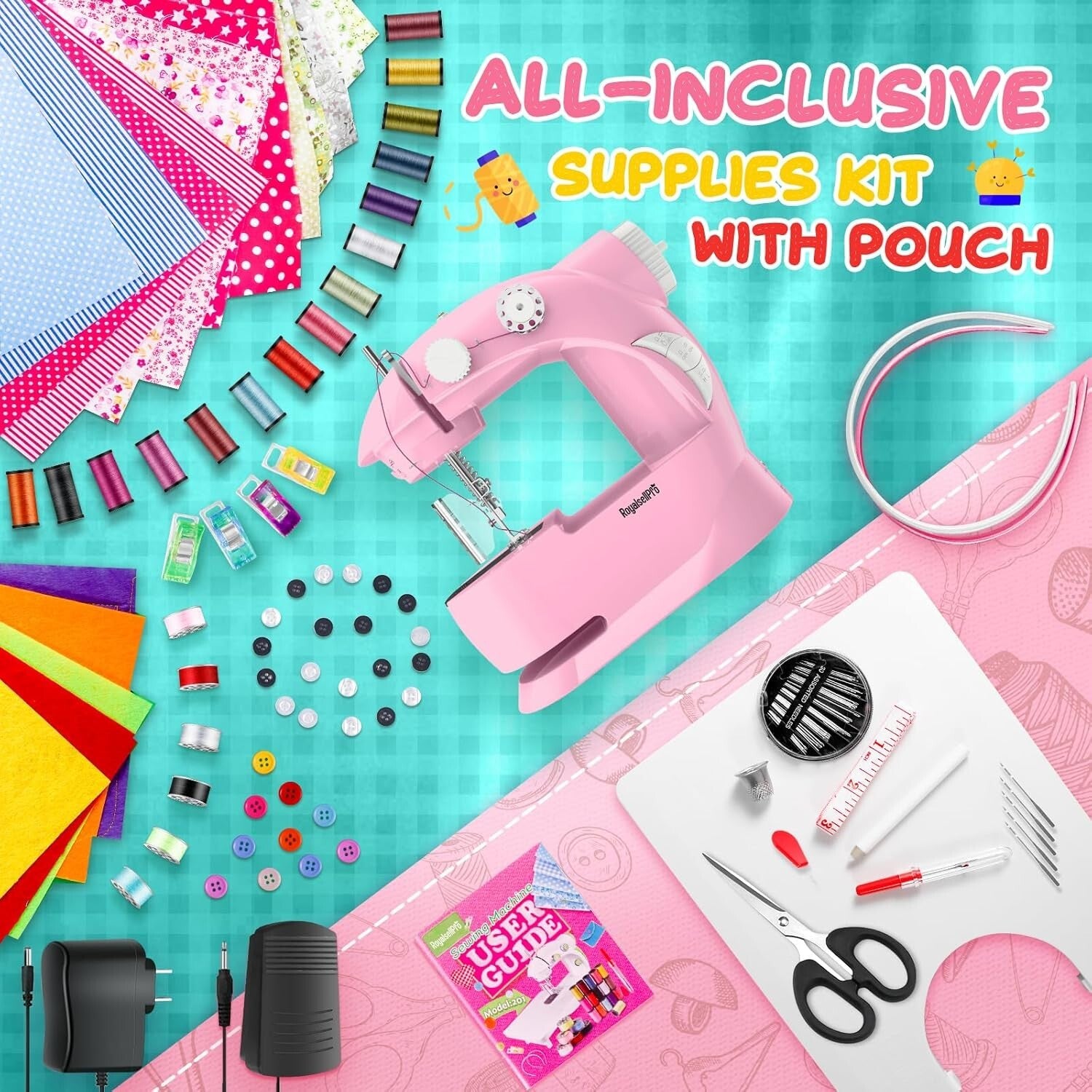 Electric Portable Sewing Machine with Accessories & Tutorials: Ideal for Travel