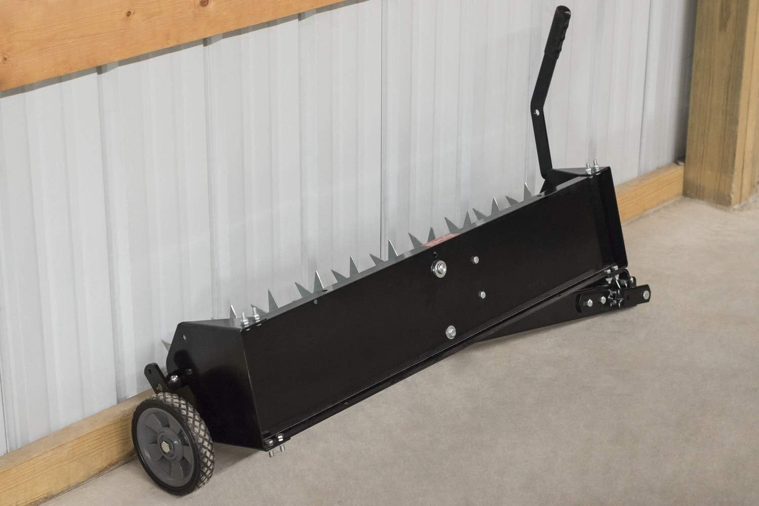 Galvanized Steel Spike Aerator with Weight Tray for Lawn Care - 100 lbs Capacity