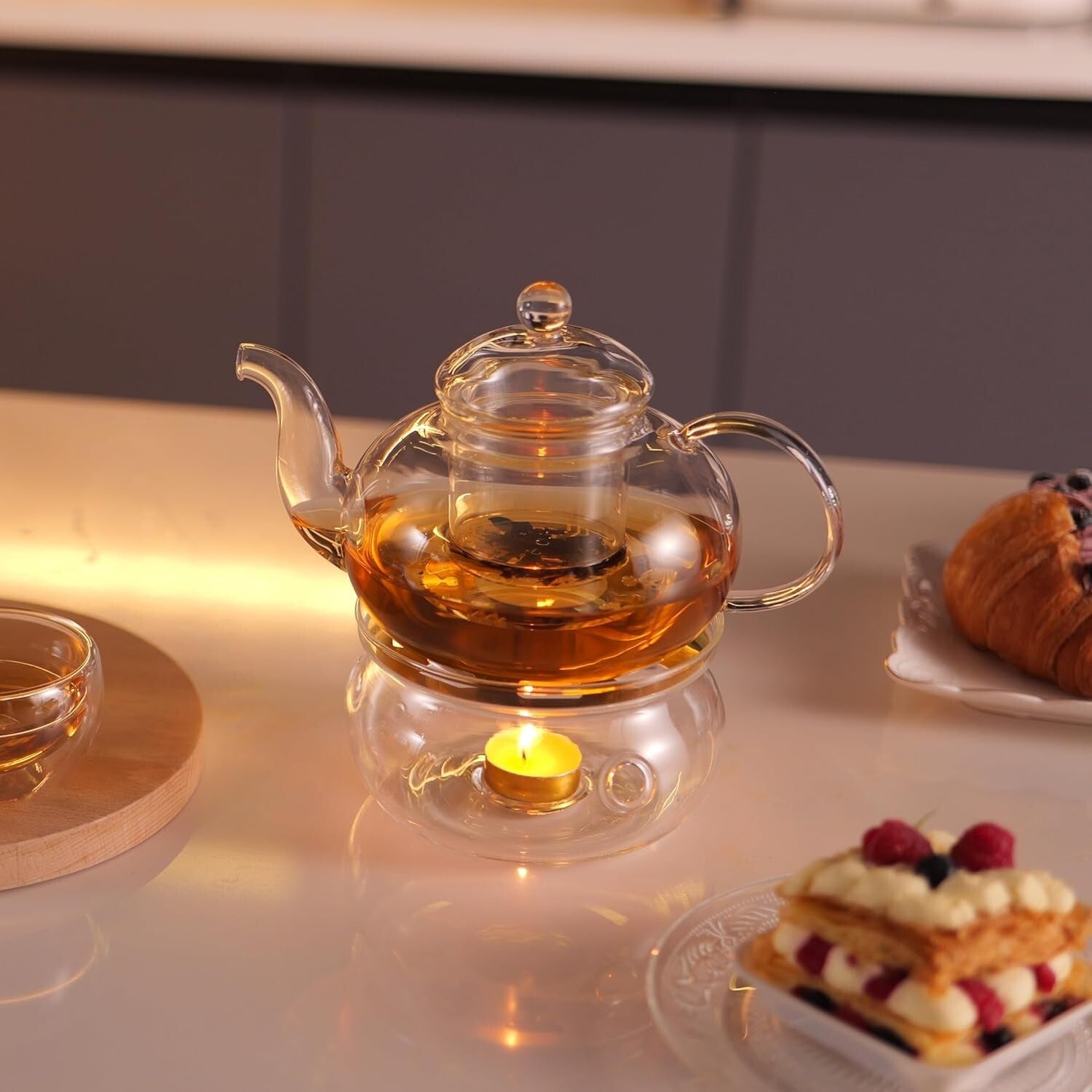 Durable Dishwasher Safe Glass Teapot with Infuser - Ideal Gift for Tea Lovers