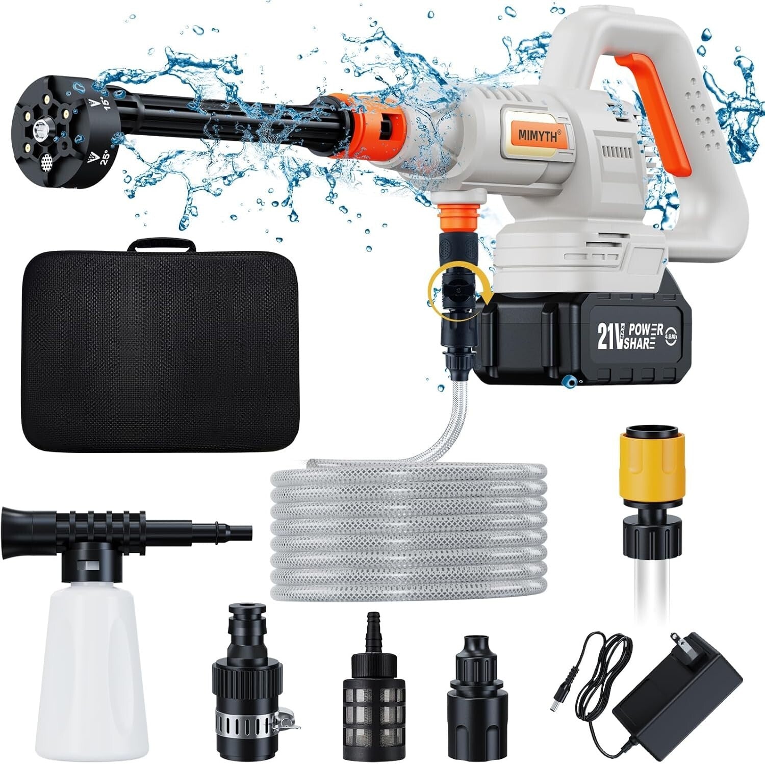 Efficient 1200 PSI Cordless Pressure Washer with Adjustable Nozzle & Battery