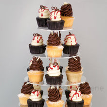 Load image into Gallery viewer, Sturdy Large Acrylic Cupcake Tower - 5-Tier Clear Stand for Weddings and Parties