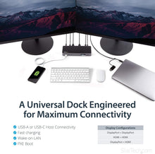 Load image into Gallery viewer, Universal Hybrid Laptop Docking Station - Dual 4K HDMI &amp; DisplayPort Support