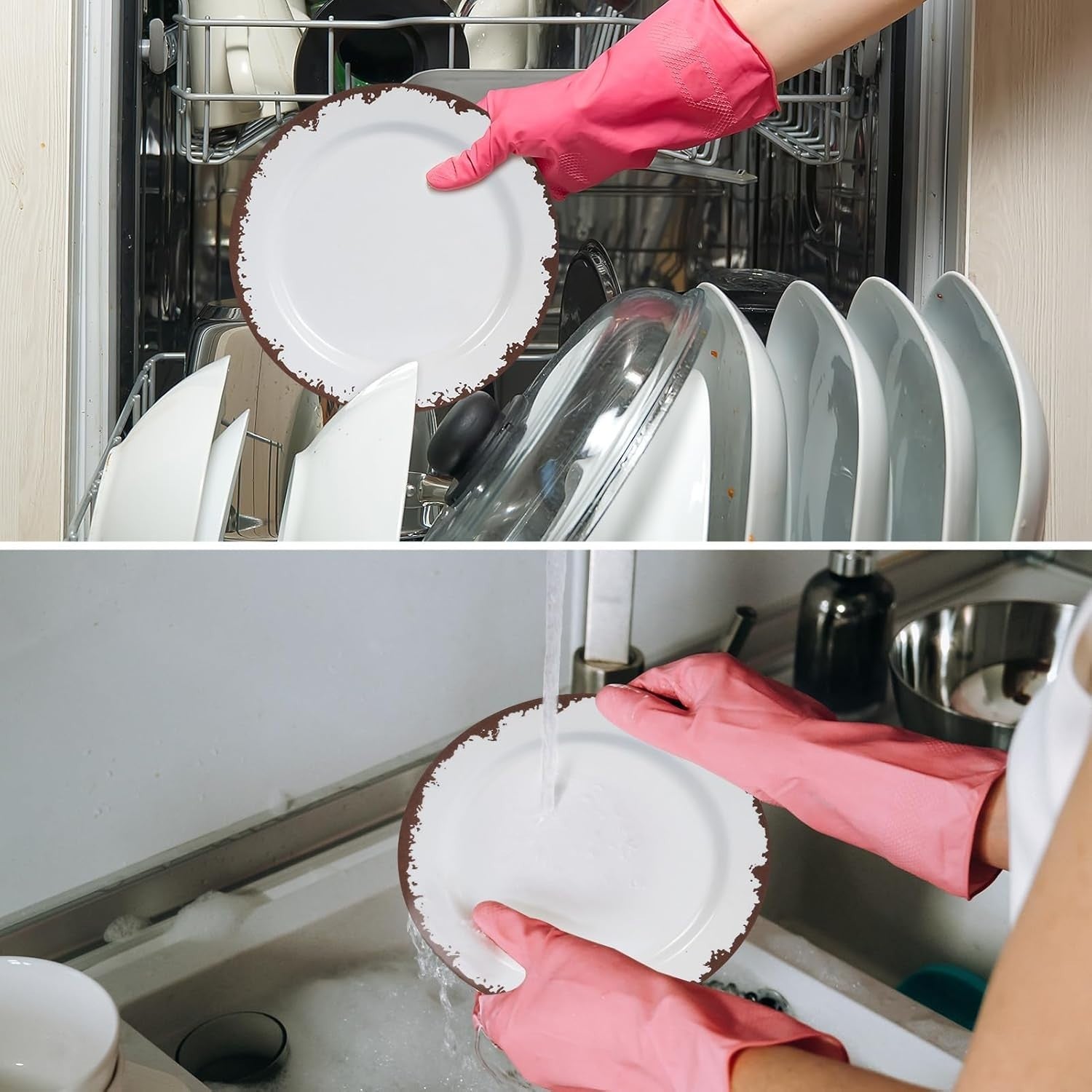 Dishwasher Safe Off-White 12-Piece Melamine Serving Sets for All Occasions