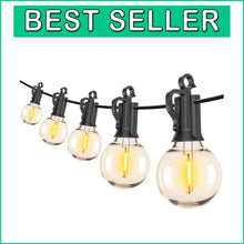 Load image into Gallery viewer, Waterproof 2 Pack Patio Hanging Lights - 30 Ft Warm White LED Globe String