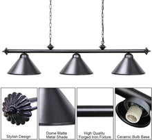 Load image into Gallery viewer, Modern Industrial Pool Table Chandelier with Durable Metal &amp; Instant On Feature