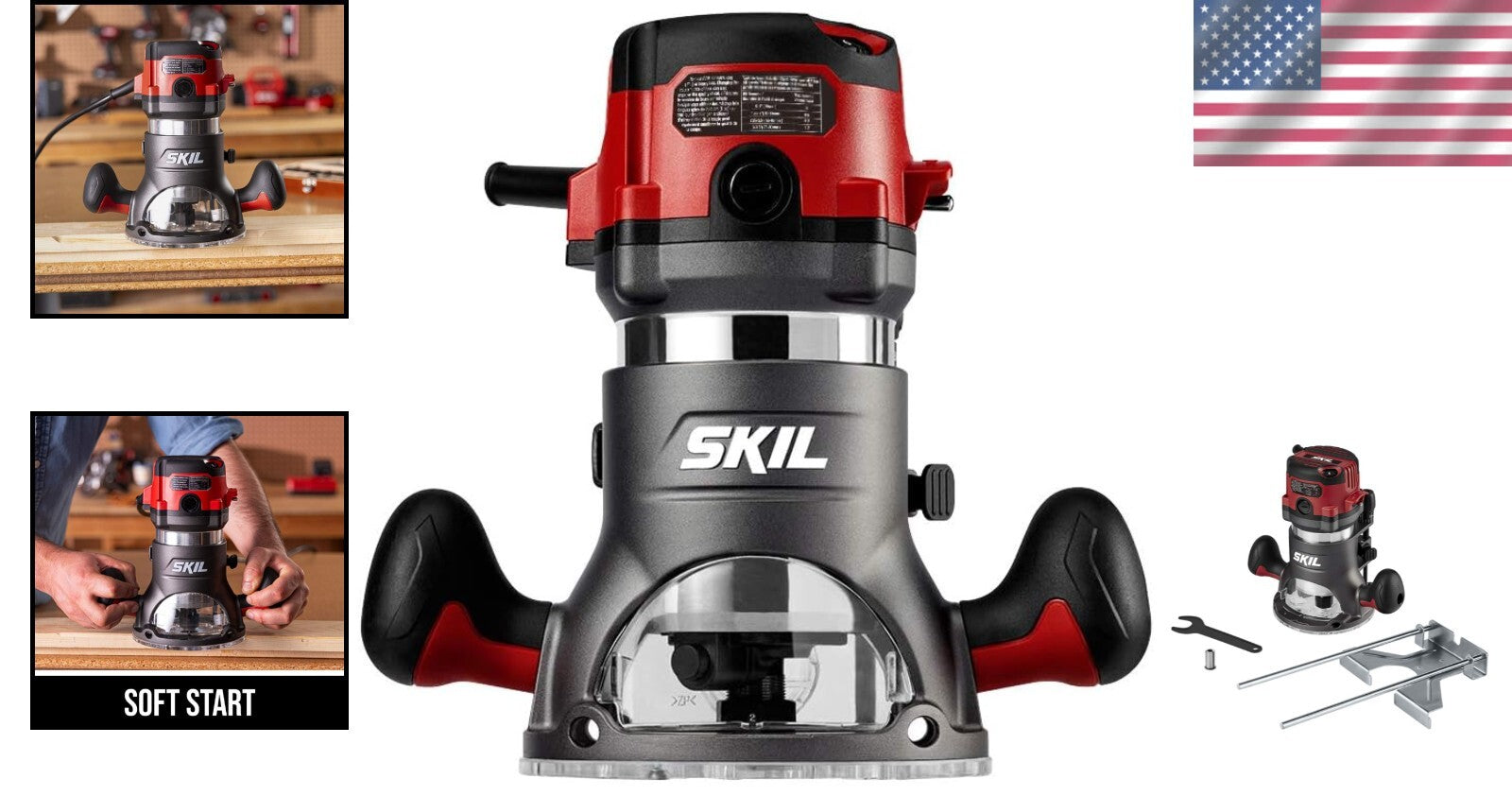 Ergonomic 10 Amp Corded Router with Dust Extraction and Micro-Depth Control