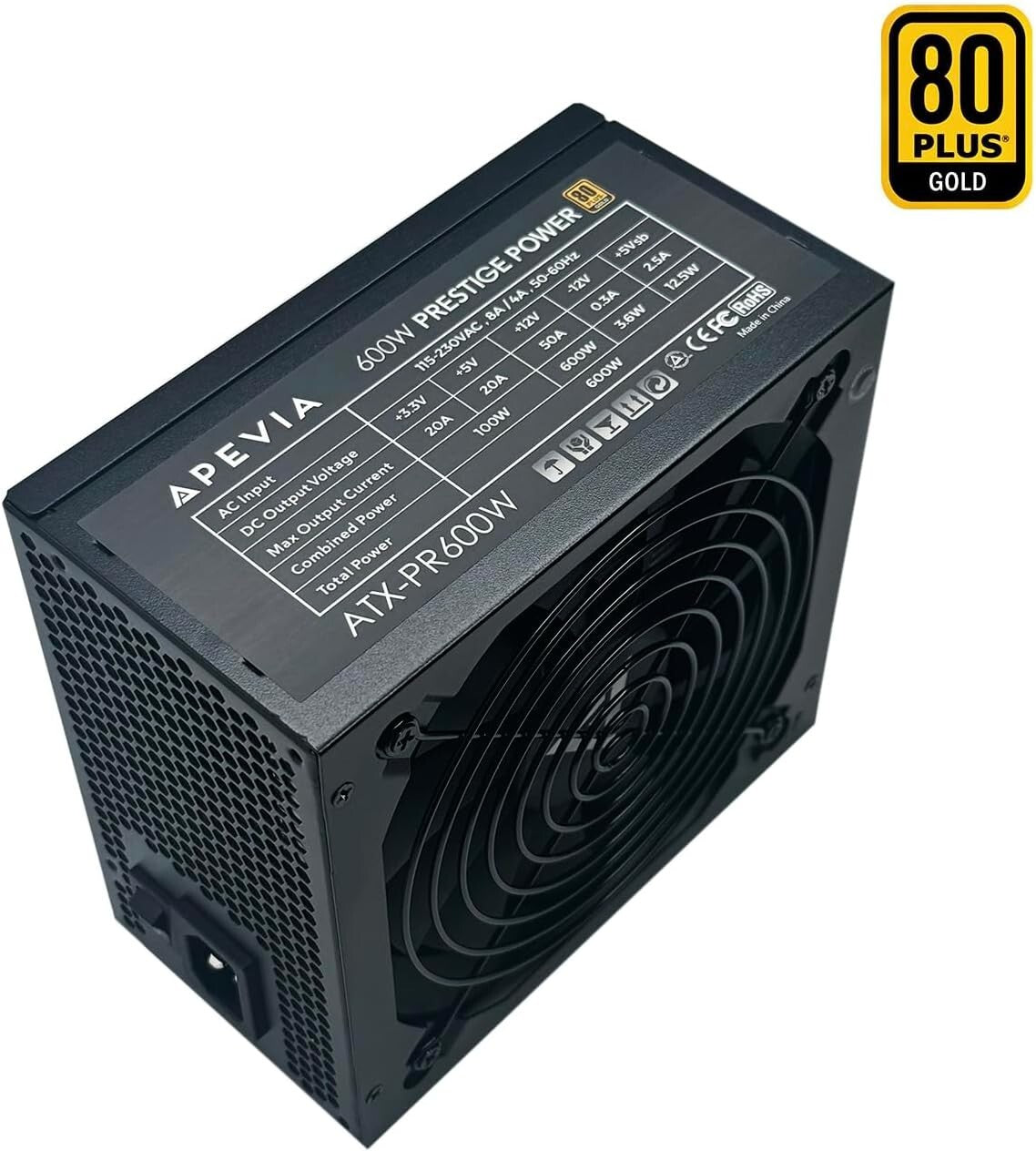 Prestige 600W Gaming PSU - RoHS Compliant ATX Power Supply with DC to DC Design