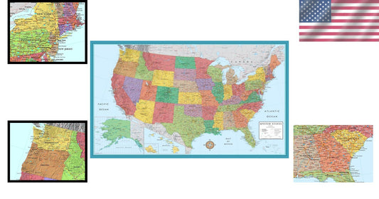 Extra Large 48x78 USA Wall Map - Ideal for Learning & Reference