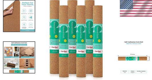 Eco-Friendly Cork Shelf Liner - 18" x 4' - Perfect for Home and Office Use