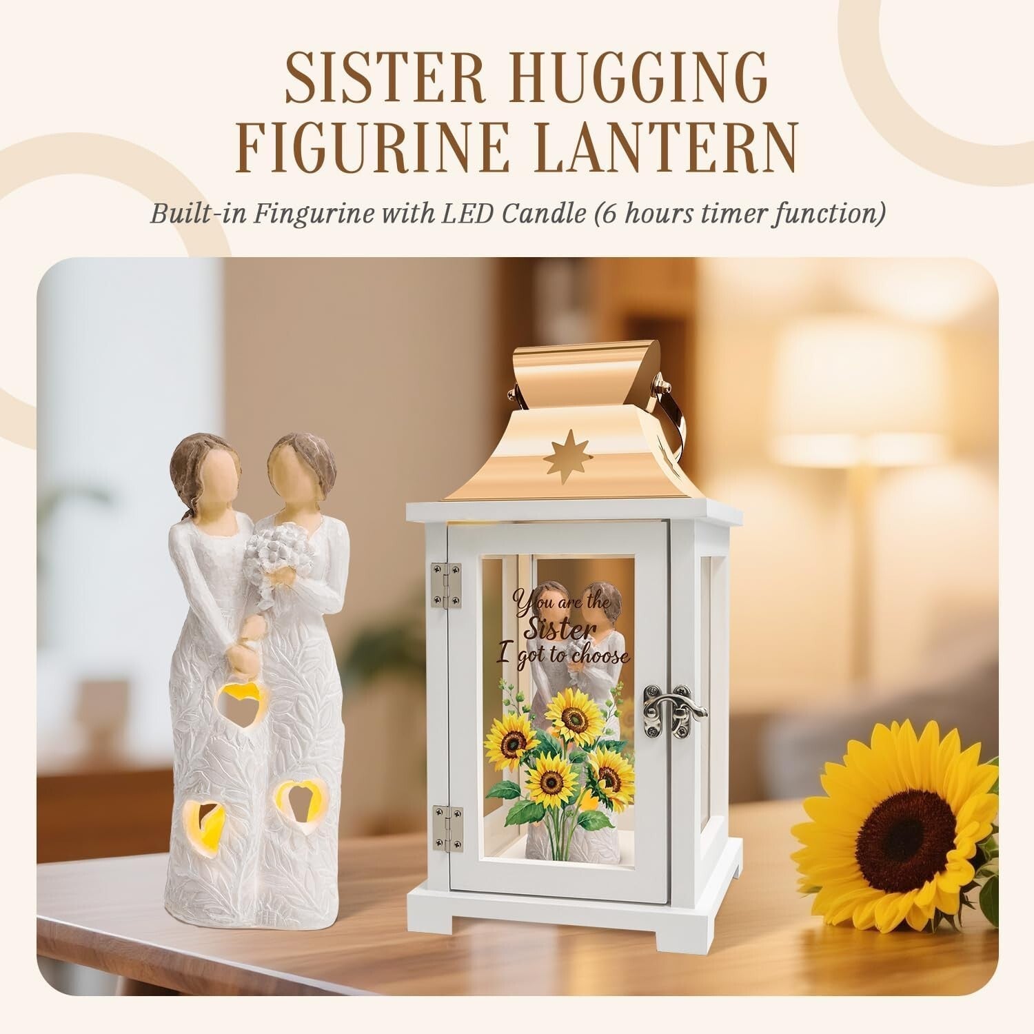 Elegantly Illuminated Sister Gifts - Sunflower Lantern for Birthdays and Beyond