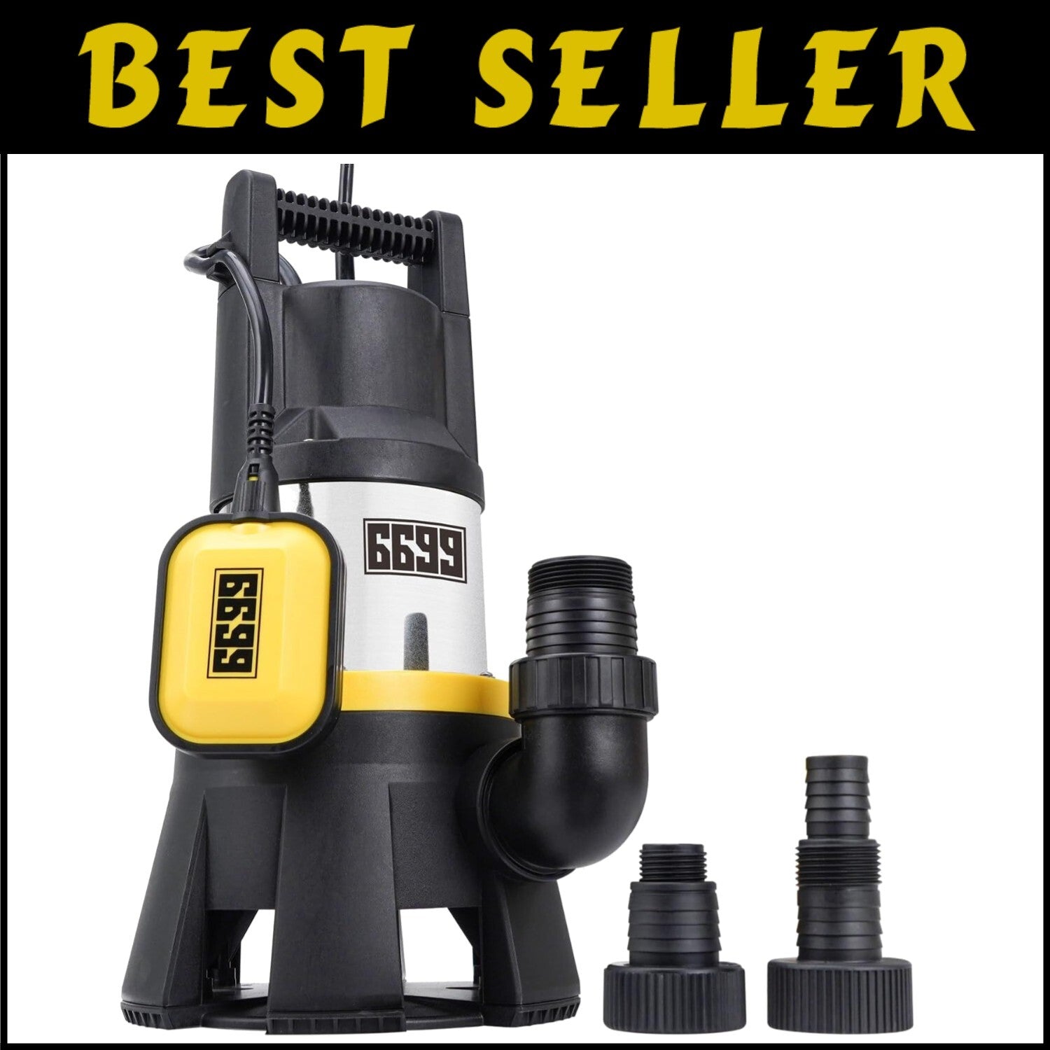 Heavy-Duty 7000GPH Submersible Pump with 16ft Cord - Maximum Lifting 30ft