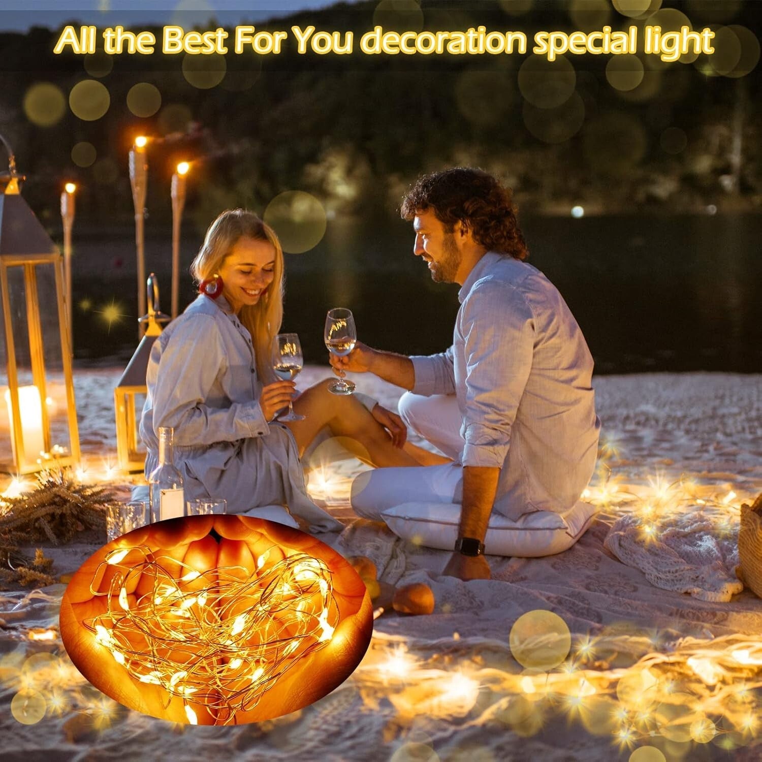 Flexible 7-Ft Fairy Lights - 100 Count, Waterproof LED String for Creative Decor