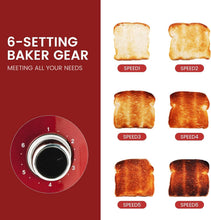 Load image into Gallery viewer, Compact Retro 2 Slice Toaster with Multiple Toasting Modes and Easy Clean Design