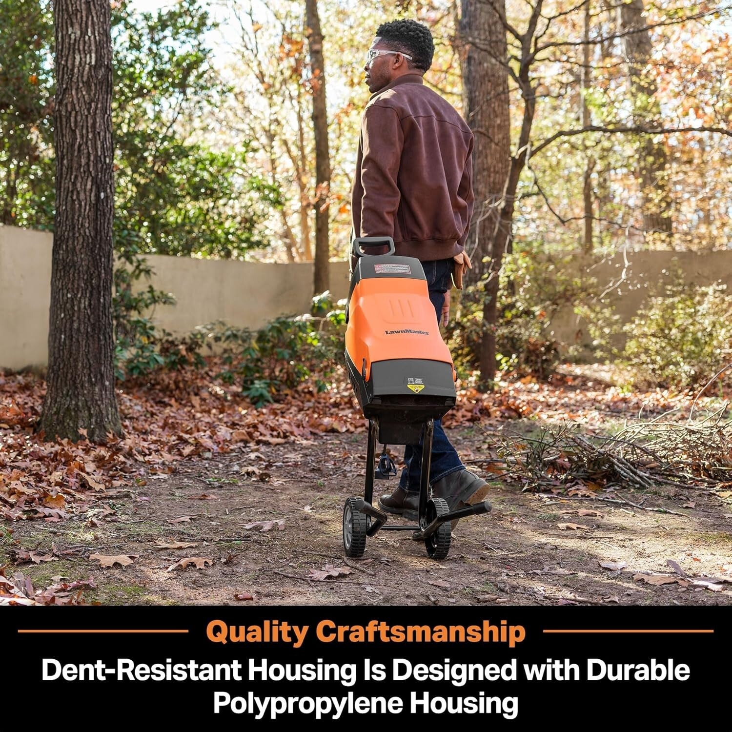 Lightweight 15-Amp Electric Shredder with 1.8'' Cutting Diameter for Yard Debris