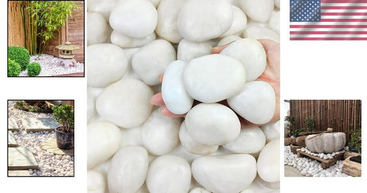 Elegant 20lbs White Pebbles - Ideal for Landscaping, Planters & Creative Decor