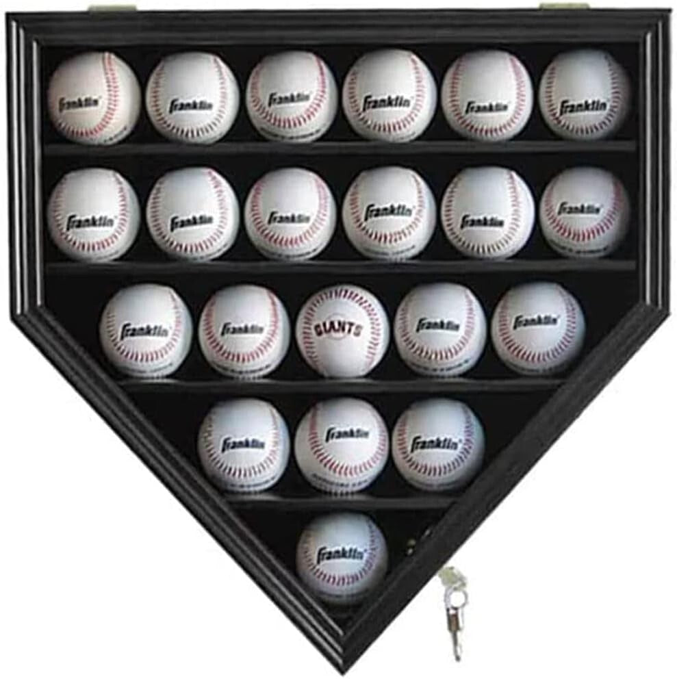21-Slot Acrylic Baseball Display Case - Secure Autograph Holder with Anti-Theft