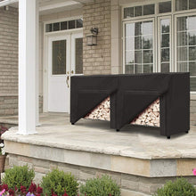 Load image into Gallery viewer, 8 ft Outdoor Log Rack Cover with Fastening Straps – Protect Firewood Year-Round
