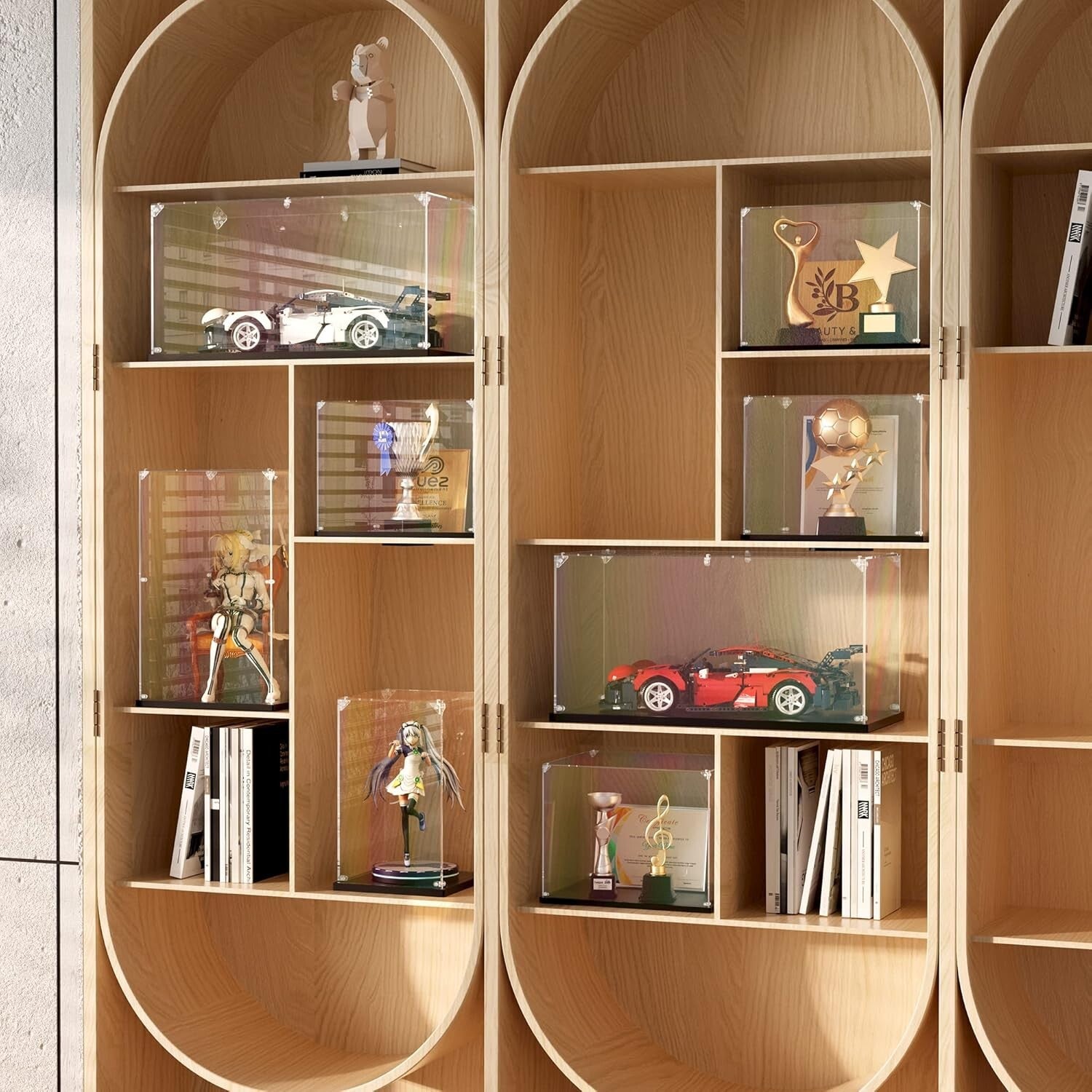 Luxurious 10x10x15.7 Inch Acrylic Showcase for Dolls, Toys, and Action Figures