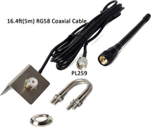 Load image into Gallery viewer, Compact VHF Marine Antenna for 156-163MHz with Coax Cable &amp; Easy Install Kit