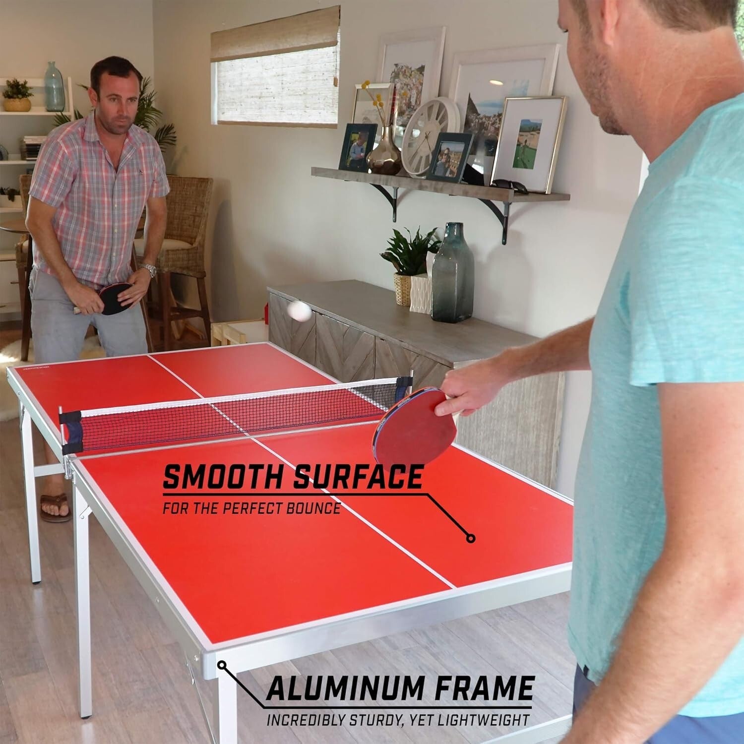 Compact Aluminum Table Tennis Set with Paddles - Perfect for Indoors & Outdoors