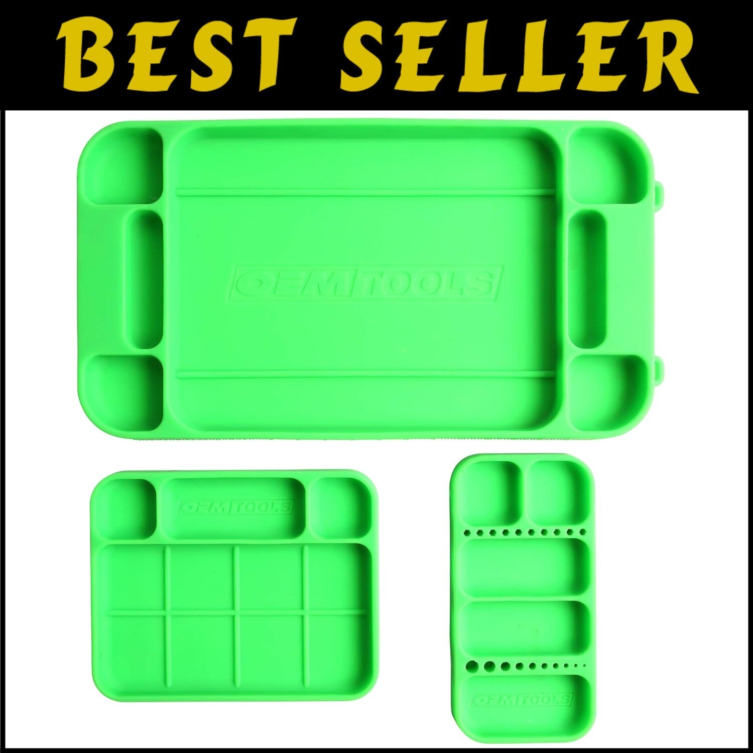 Heat-Resistant Rubber Tool Mats: 3-Piece Rounding Tray Set for Easy Organization