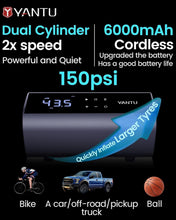 Load image into Gallery viewer, Portable 12V Dual Cylinder Tire Air Compressor with Automatic Shut-Off &amp; Display