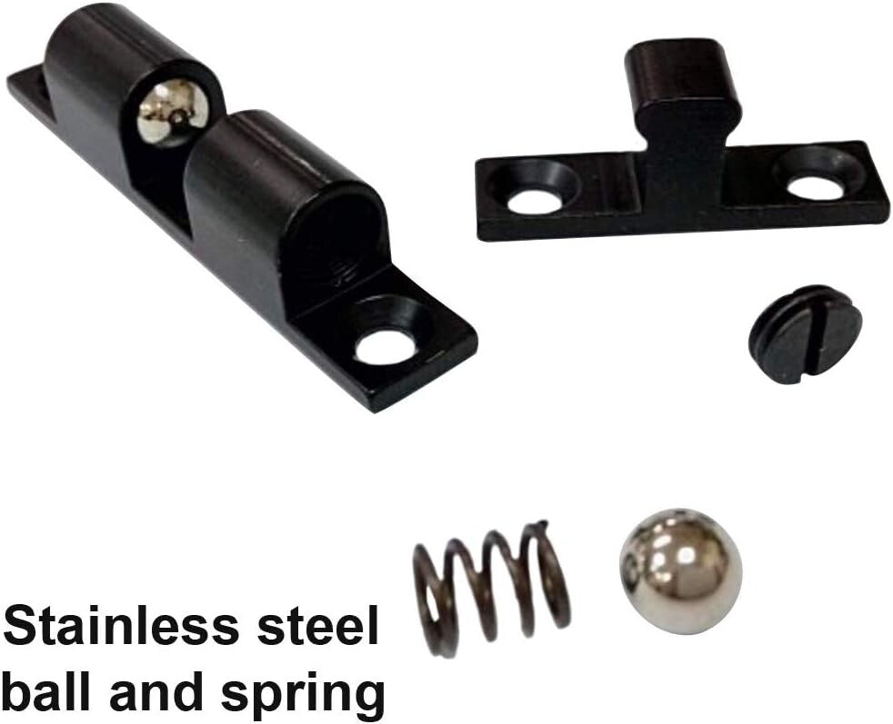 6 Pack Solid Brass Double Ball Catch - Matte Black, Adjustable & Silent Closing