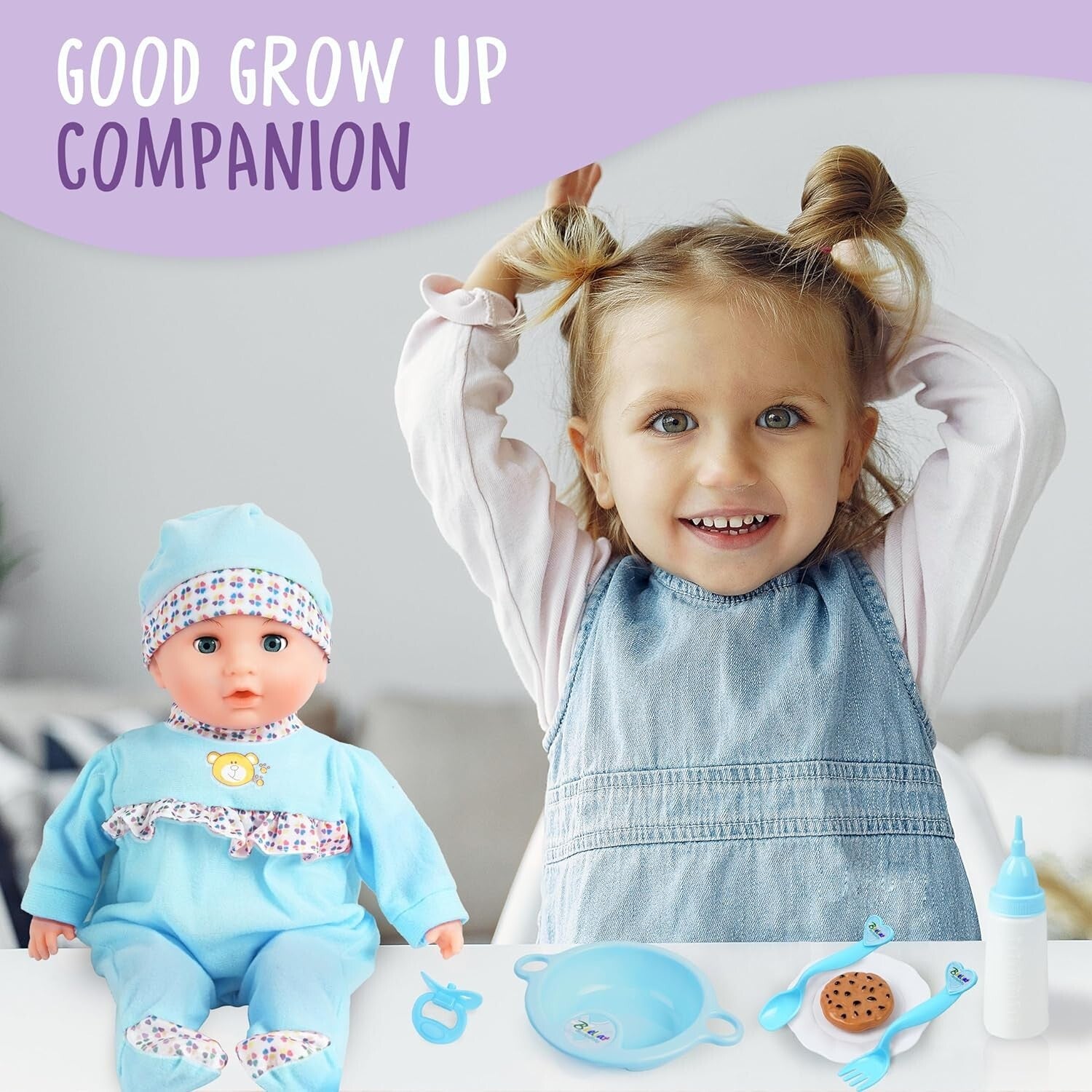 Interactive Baby Doll with Sounds & Accessories - 16-Inch Gift for Ages 2-5