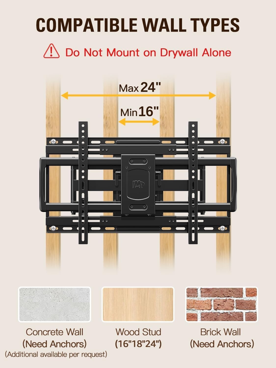 Durable TV Wall Mount for 42-86" TVs - Easy Install, Centering & Glare Reduction
