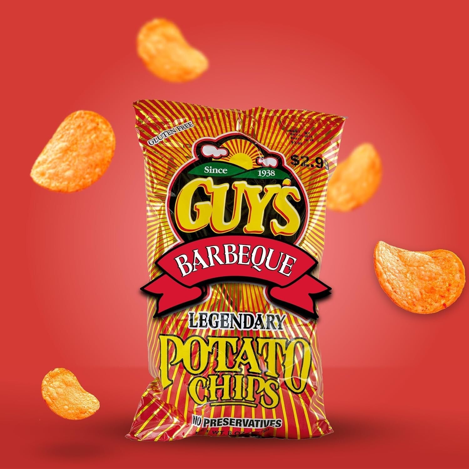 Bulk 15-Pack of Guy's BBQ Potato Chips - Crispy, Gluten-Free Snack Delight
