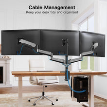 Load image into Gallery viewer, Versatile Articulating Triple Monitor Stand for Flat/Curved Screens - Easy Setup