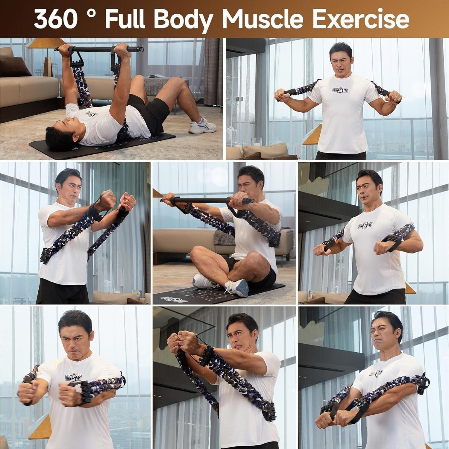 Multi-Function Resistance Bands Set - 200 lb Adjustable Home Fitness Solution