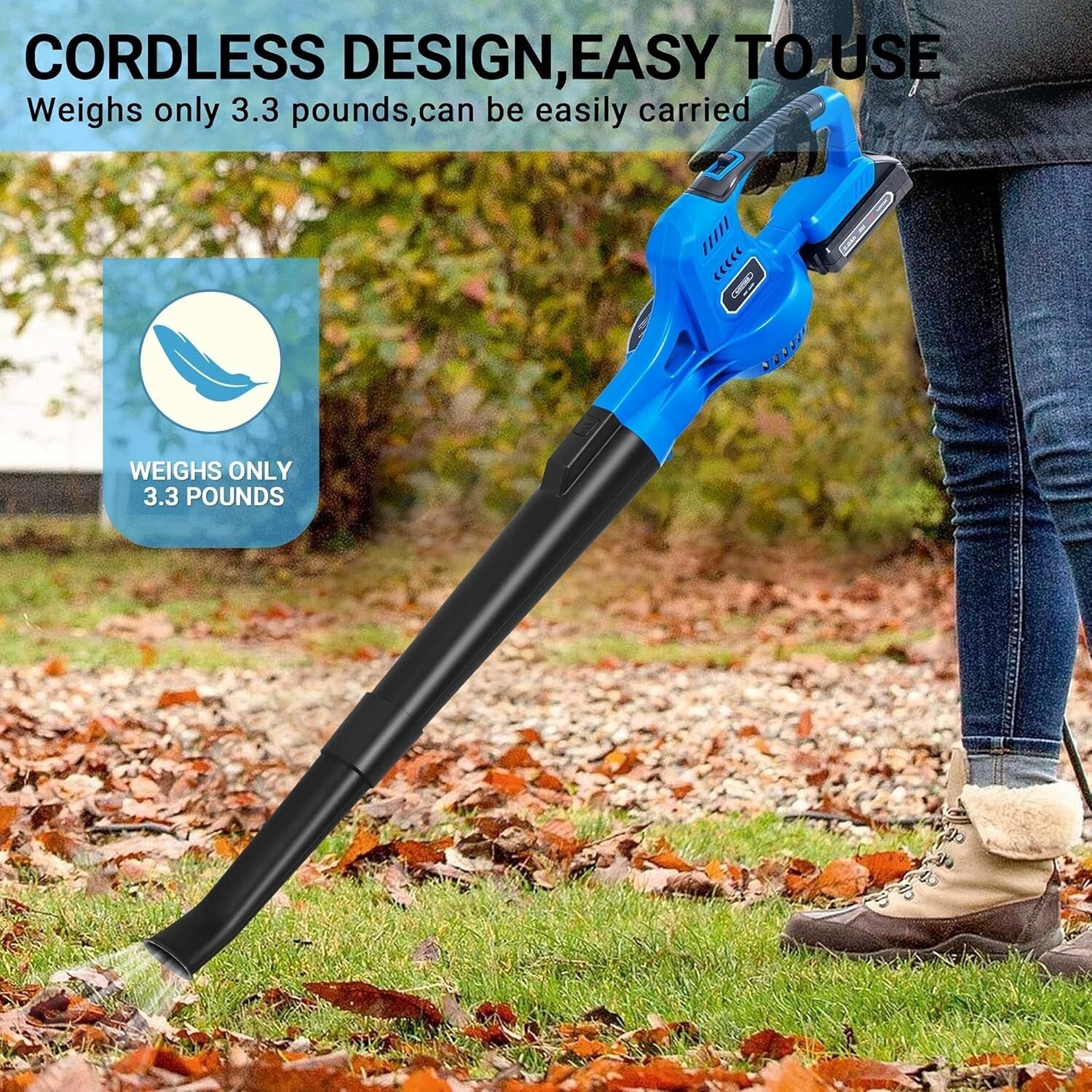 Lightweight Cordless 20V String Trimmer & Leaf Blower - Adjustable & Powerful